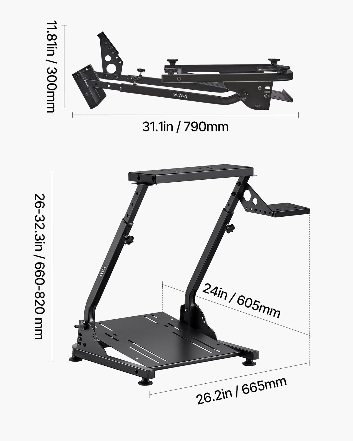 Racing Wheel Stand, Adjustable & Foldable Simulator Stand for Logitech