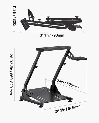 Racing Wheel Stand, Adjustable & Foldable Simulator Stand for Logitech